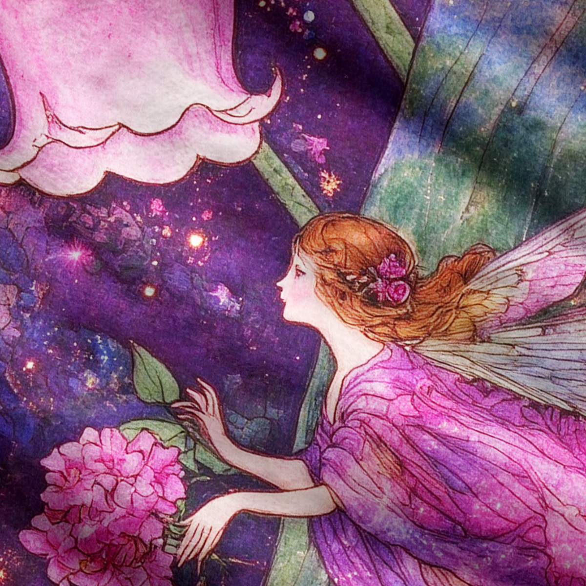 Purplehecate Enchanted Bellflower Fairy Ugly Cardigan Sweaters