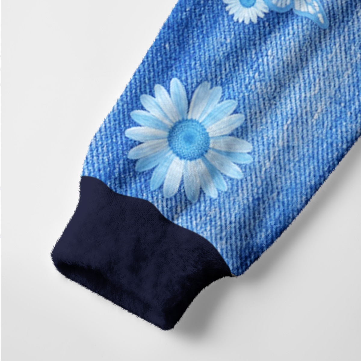 Purplehecate Blue Butterfly Daisy Dance Ugly Cardigan Sweaters