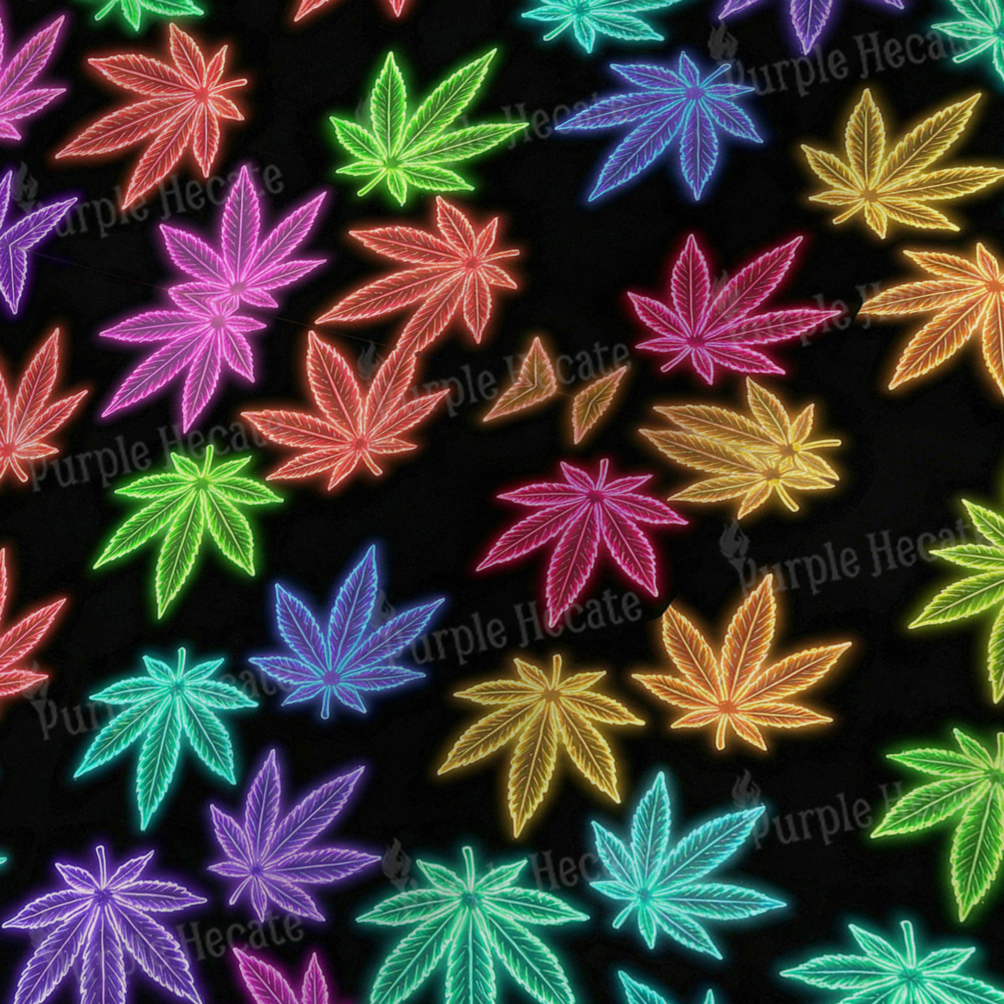 Purplehecate Trippy Weed Fuzzy Knit Beanie