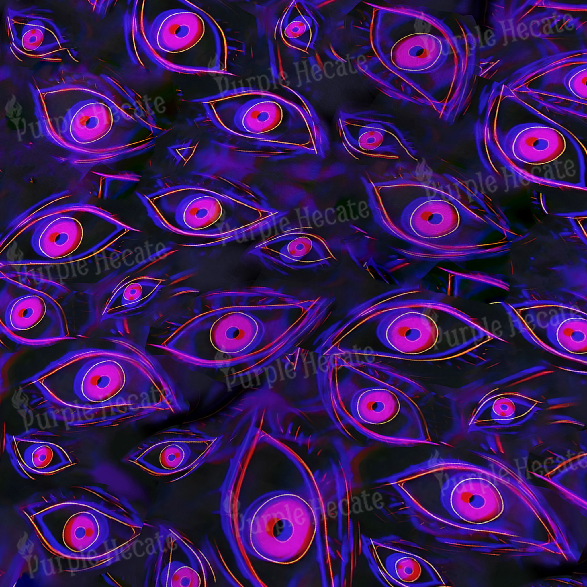 Purplehecate Glitch Vision Fuzzy Knit Beanie