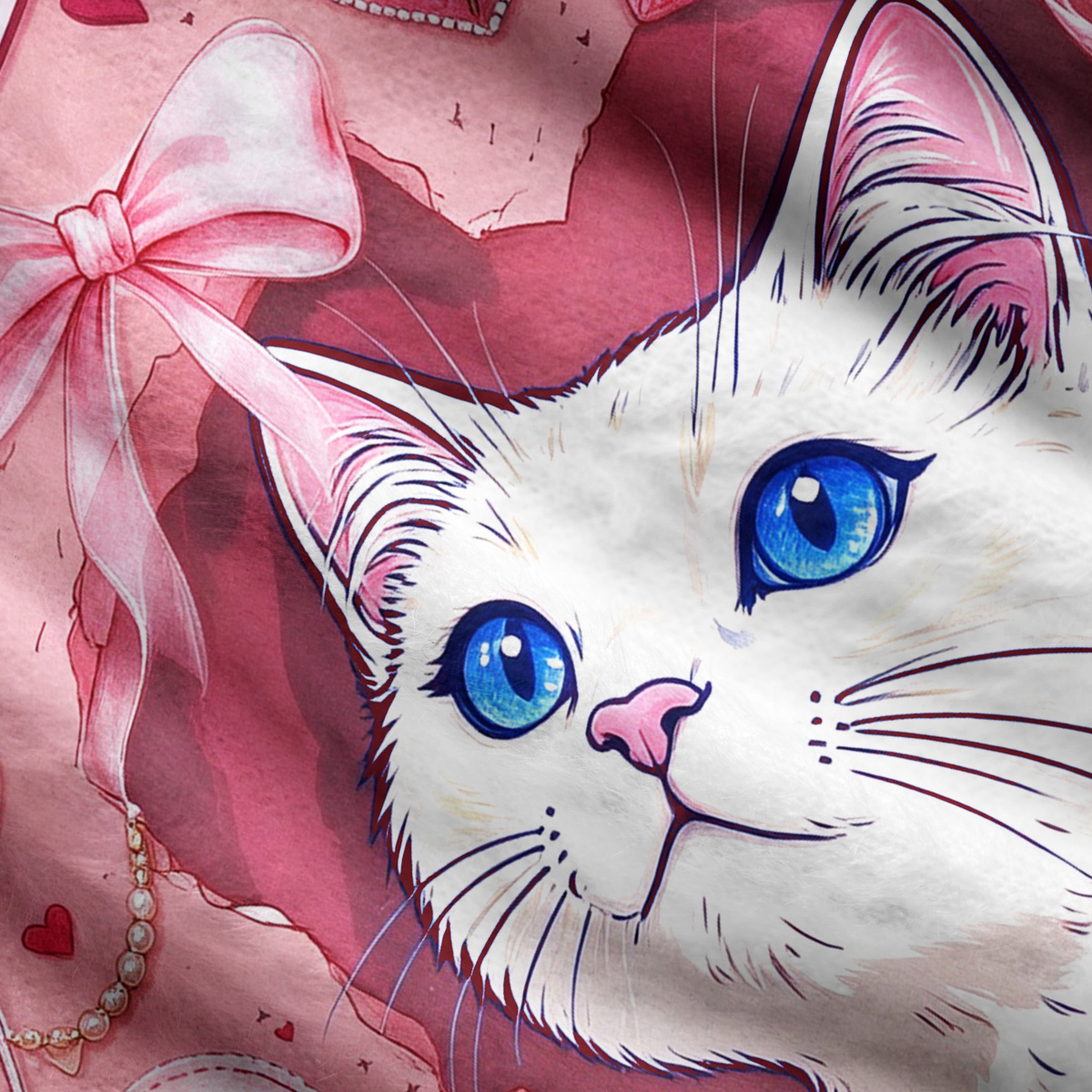 Purplehecate Pink Love Story Cat Ugly Cardigan Sweaters