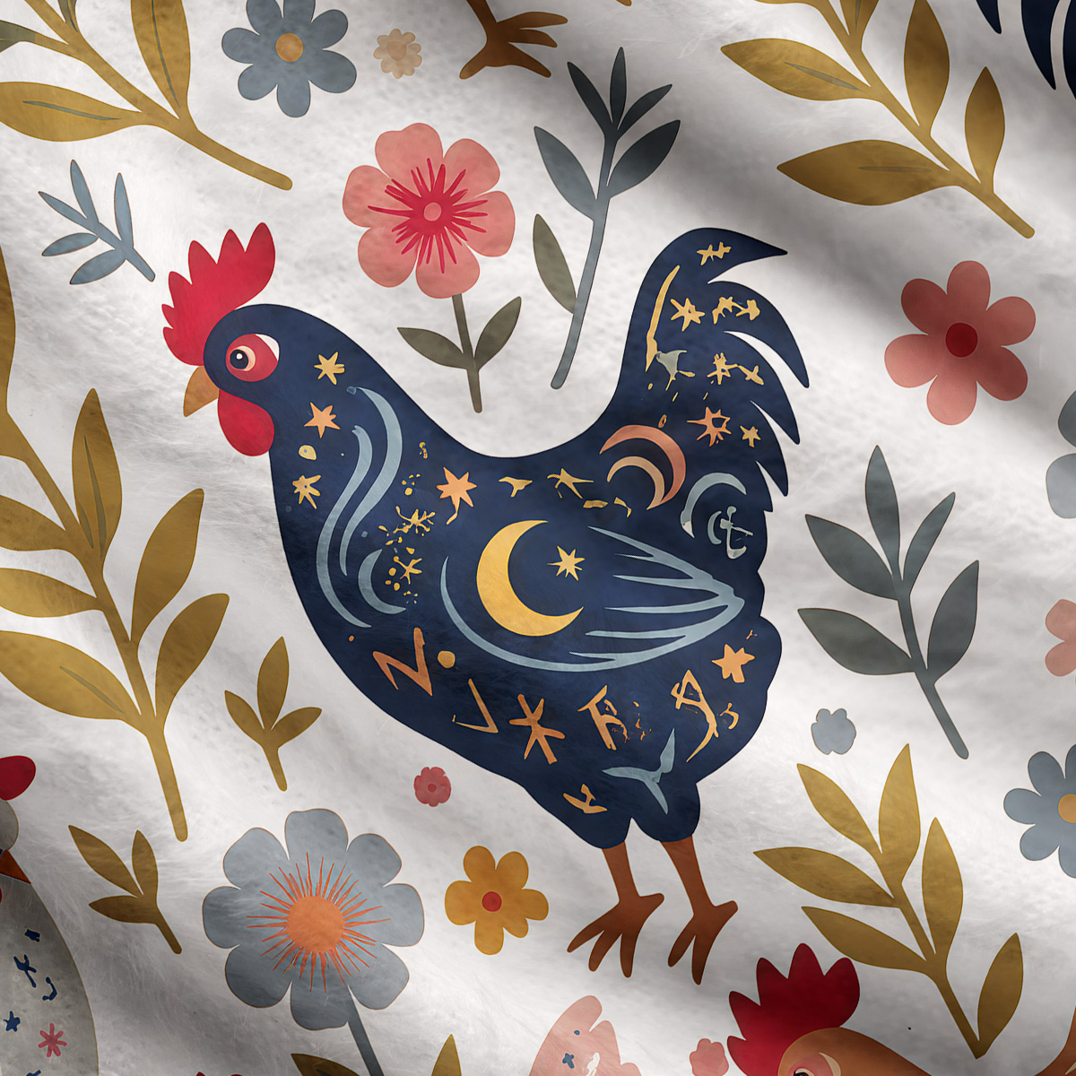 Purplehecate Mystic Roosters Farm Ugly Cardigan Sweaters