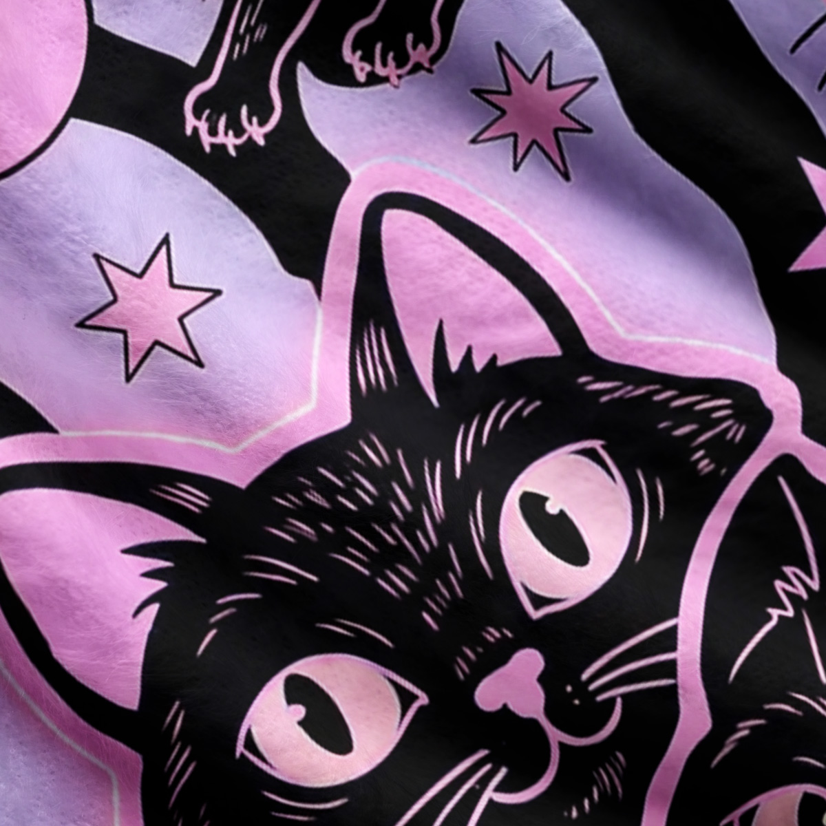 Purplehecate Lunar Magic Black Cat Ugly Cardigan Sweaters