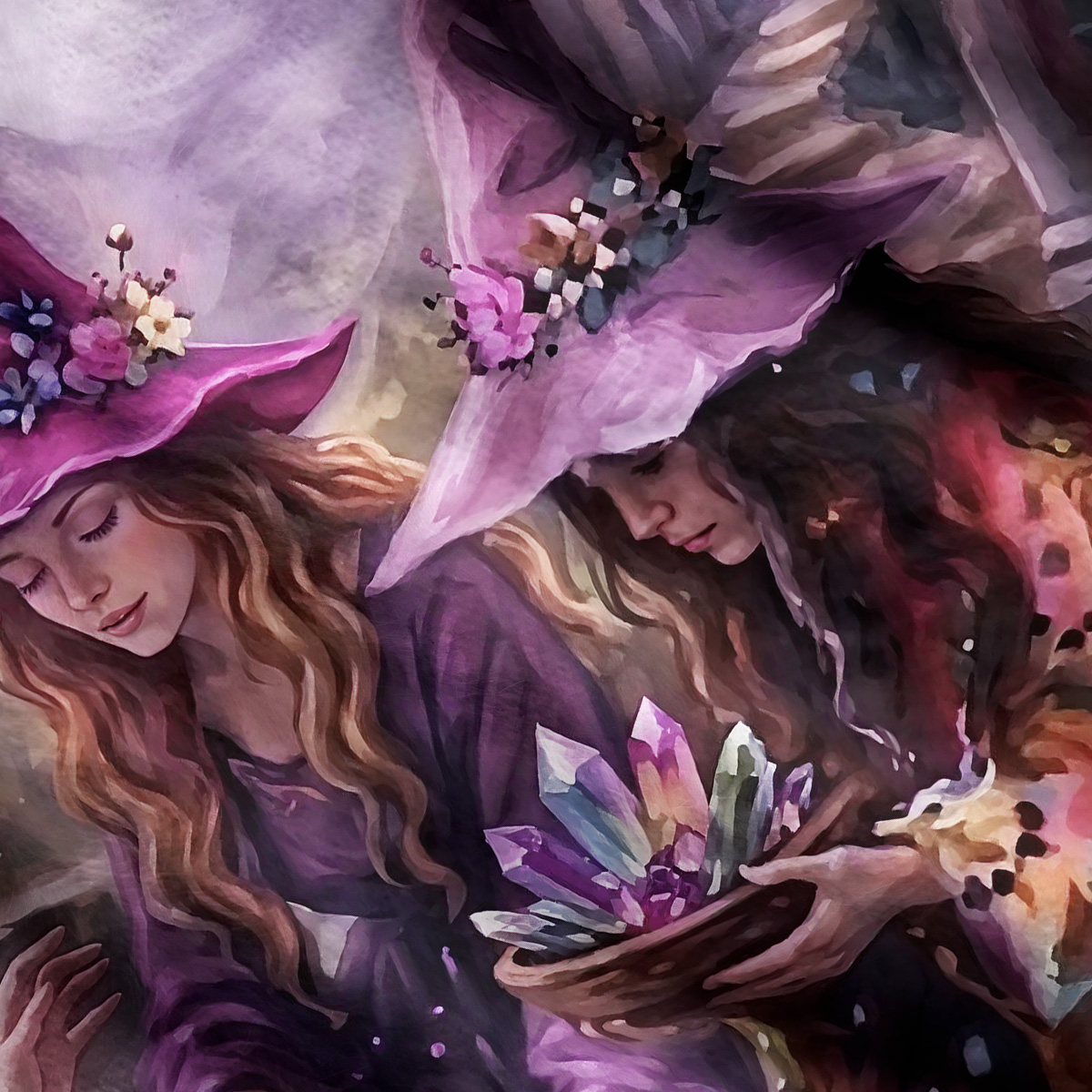 Purplehecate Enchanted Witch Sisters Party Ugly Cardigan Sweaters