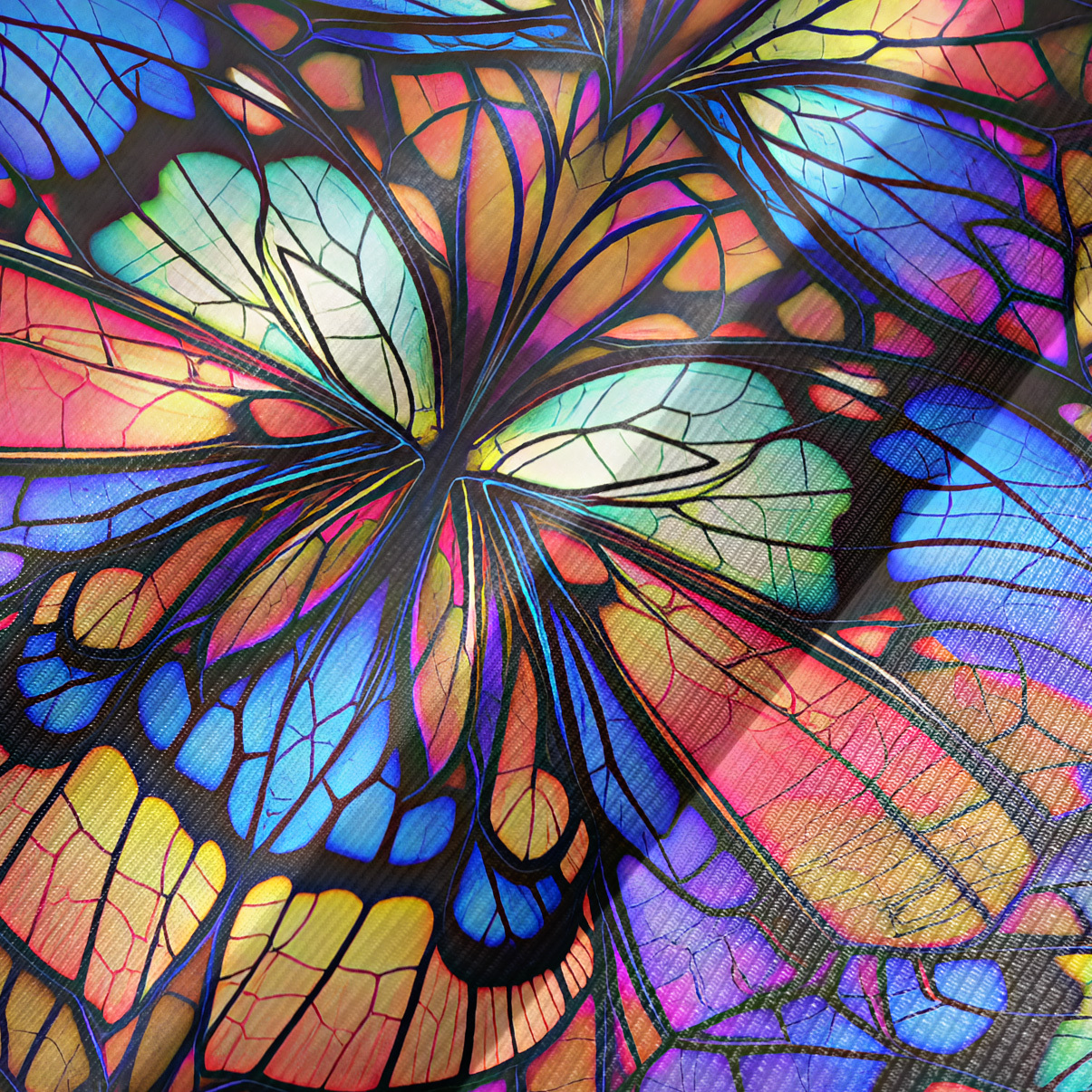 Purplehecate Colorful Butterfly Wing Pattern Bell Sleeve Dress