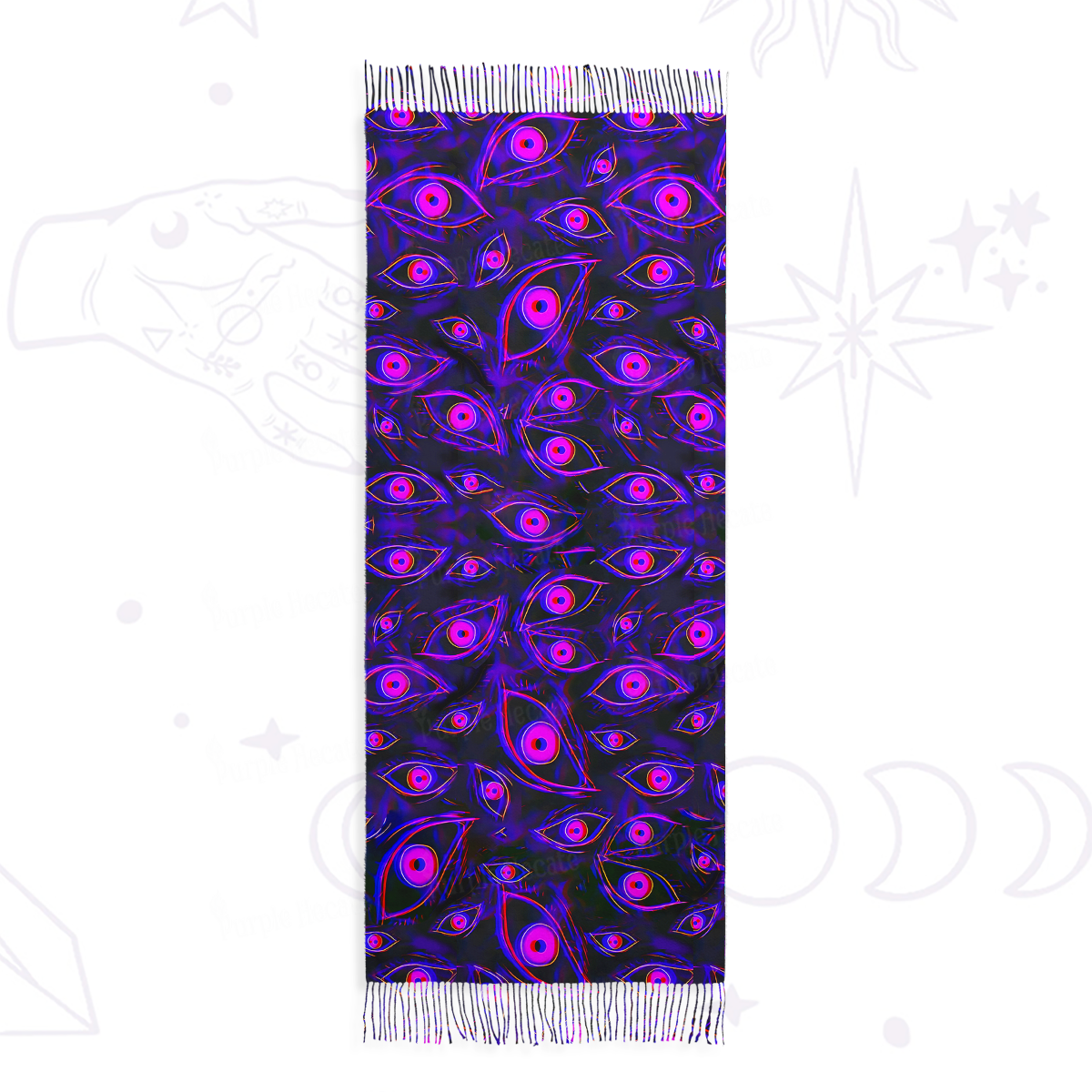 Purplehecate Glitch Vision Printed Fringe Scarf