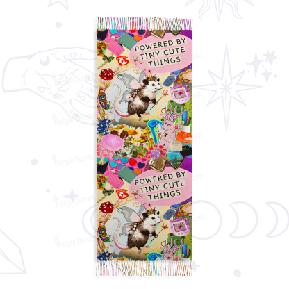 Purplehecate The Opossum Queen's Hoard Printed Fringe Scarf