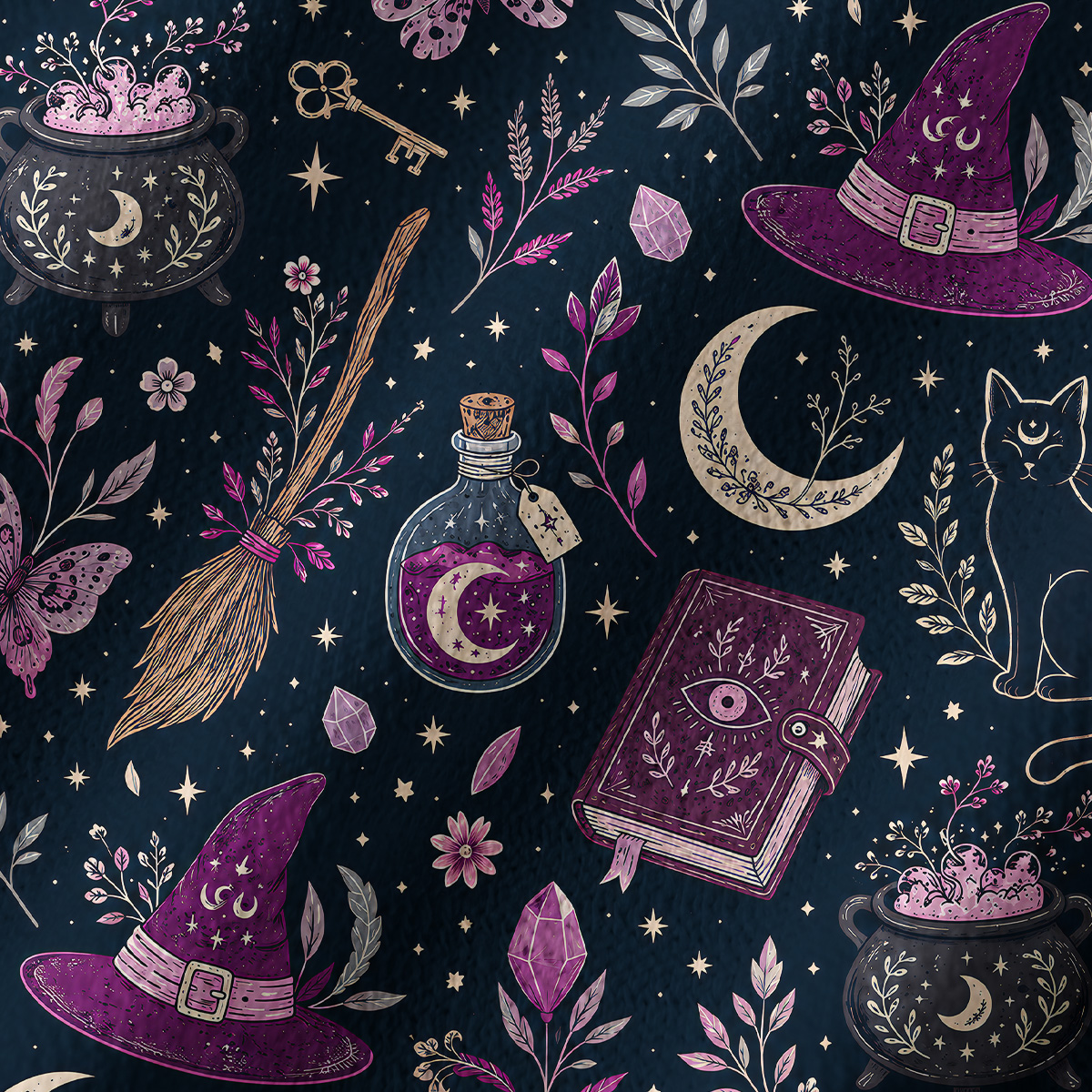 Purplehecate Witchcraft Spellbook Off Shoulder Long Sleeve Knit Top