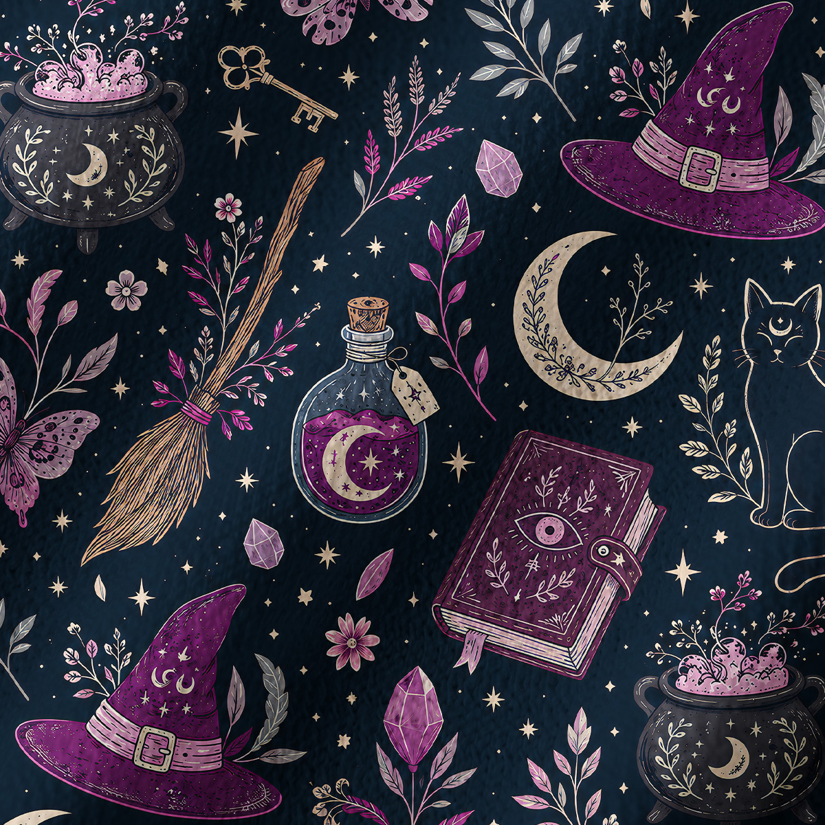 Purplehecate Witchcraft Spellbook Off Shoulder Long Sleeve Knit Top