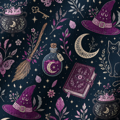 Purplehecate Witchcraft Spellbook Off Shoulder Long Sleeve Knit Top
