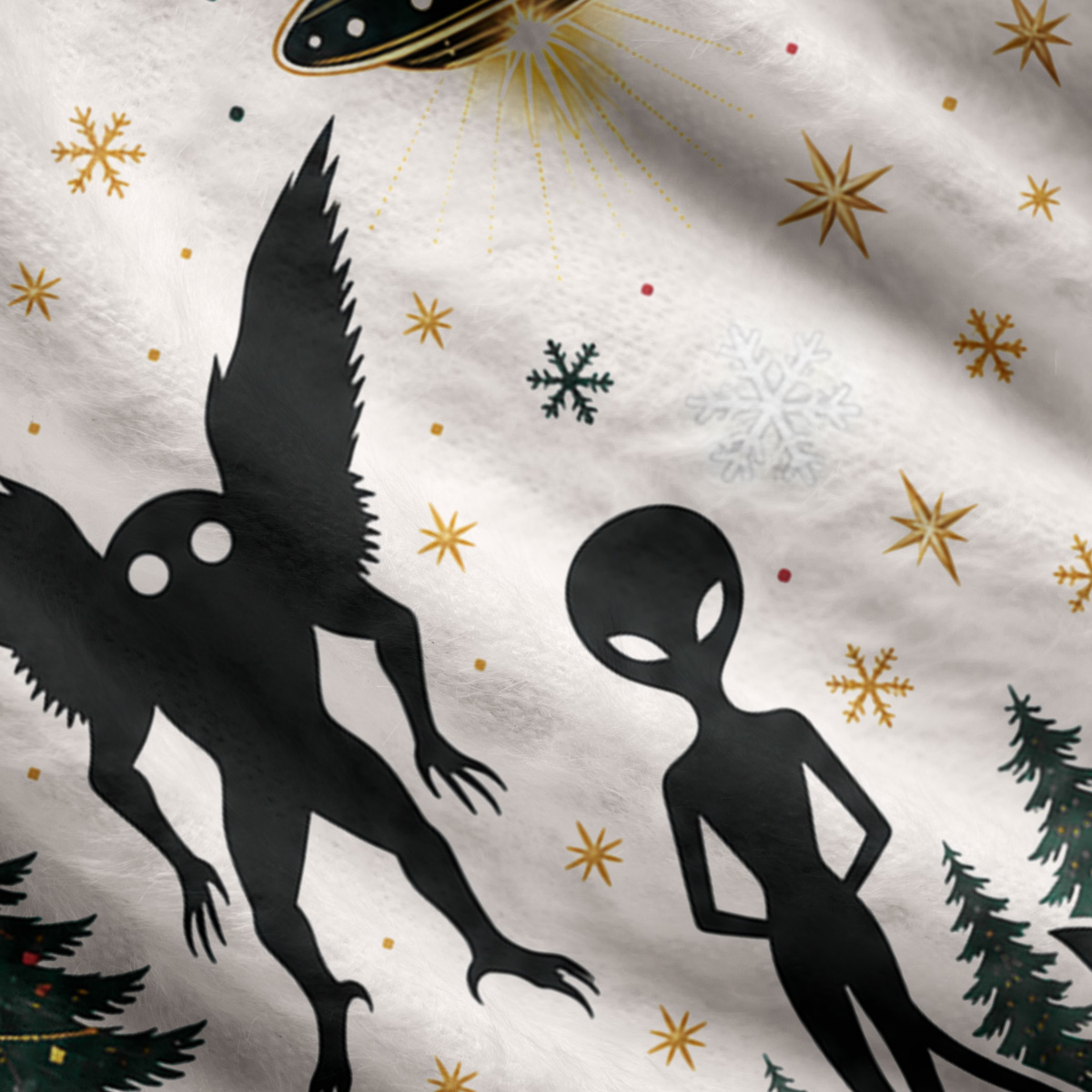 Purplehecate Alien Cryptid Encounter Ugly Cardigan Sweaters