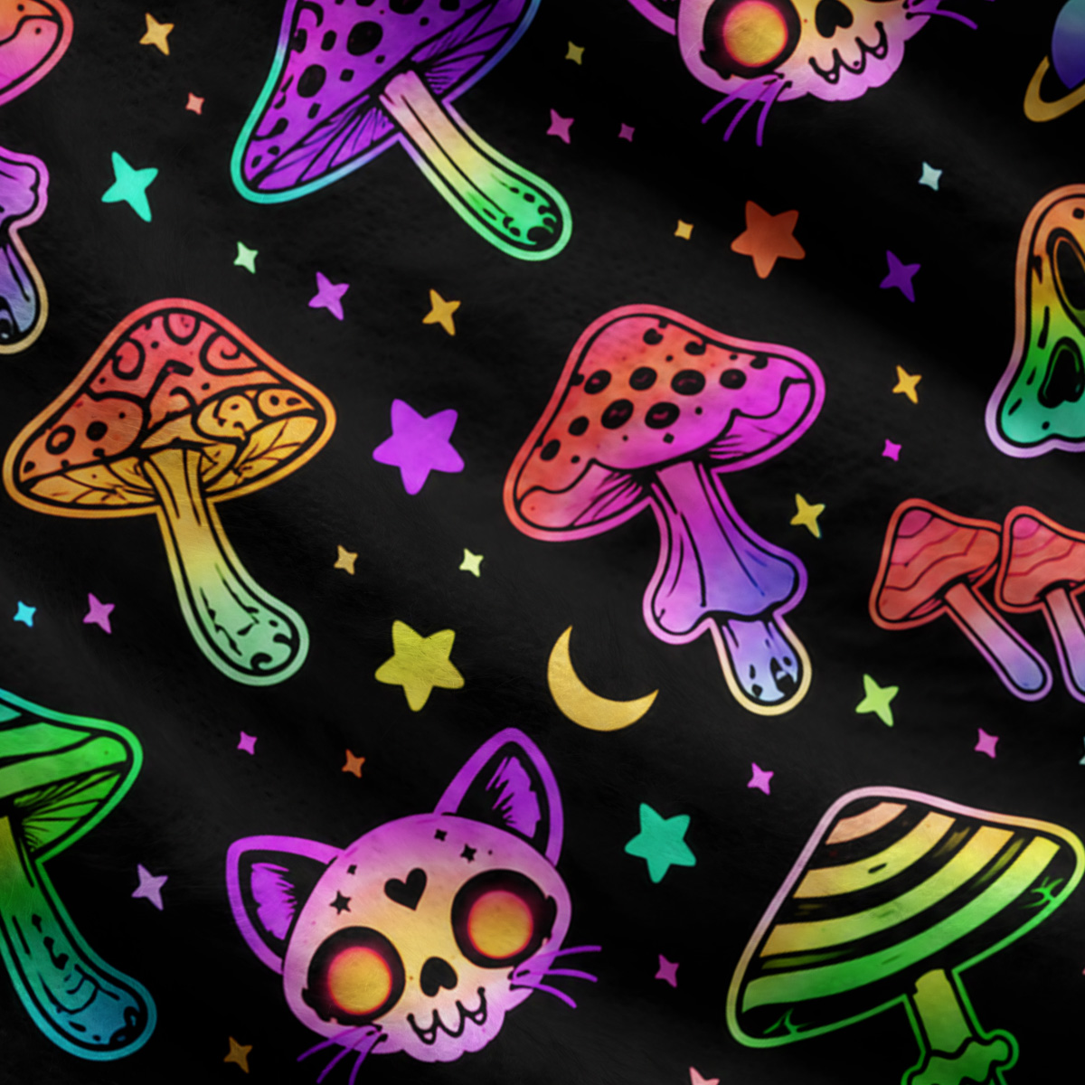 Purplehecate Psychedelic Mushrooms Ugly Cardigan Sweaters