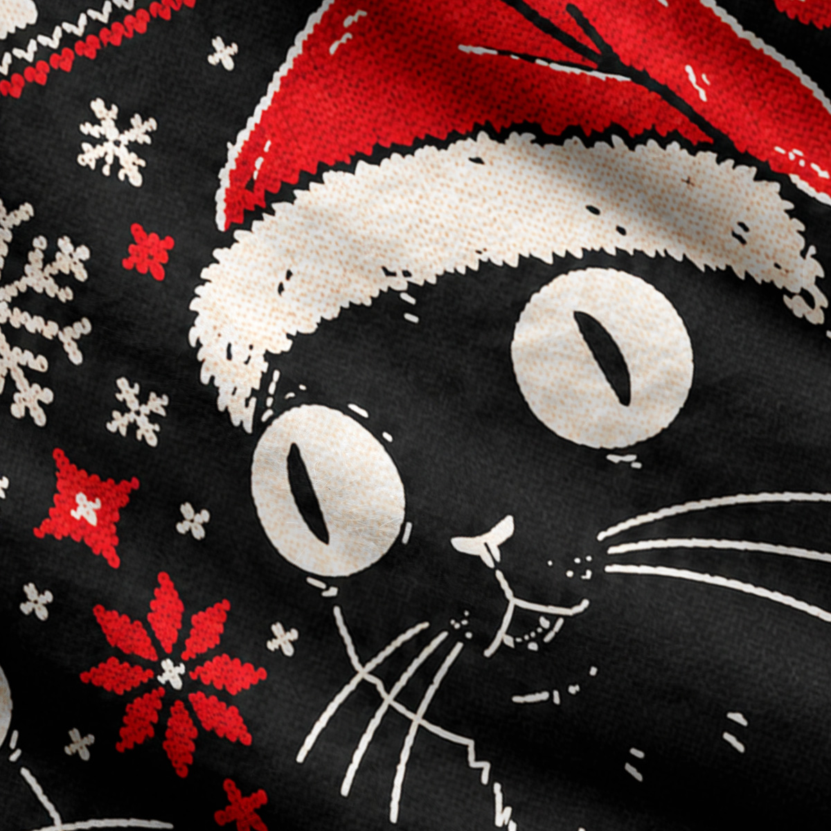 Purplehecate Fair Isle Meowry Christmas Ugly Cardigan Sweaters