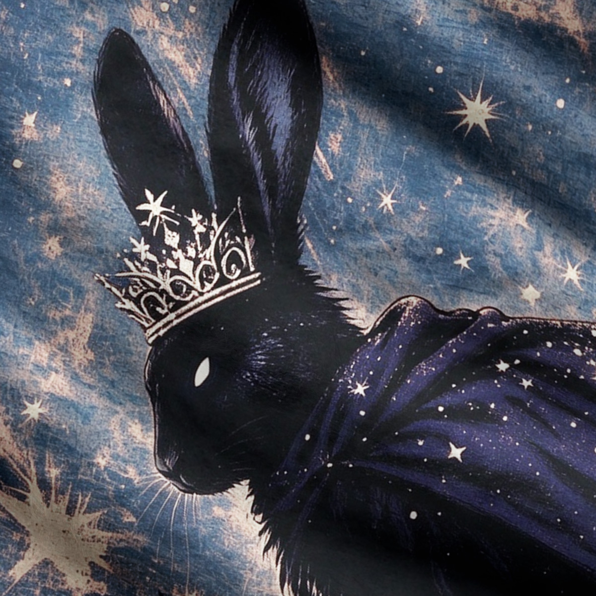 Purplehecate Queen Black Rabbit in Midnight Forest Ugly Cardigan Sweaters