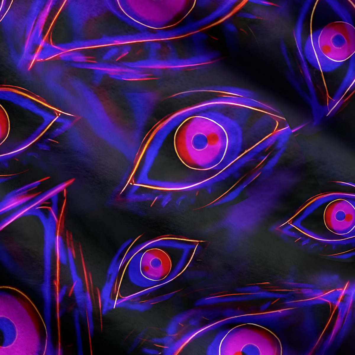 Purplehecate Psychedelic Eyes Ugly Cardigan Sweaters