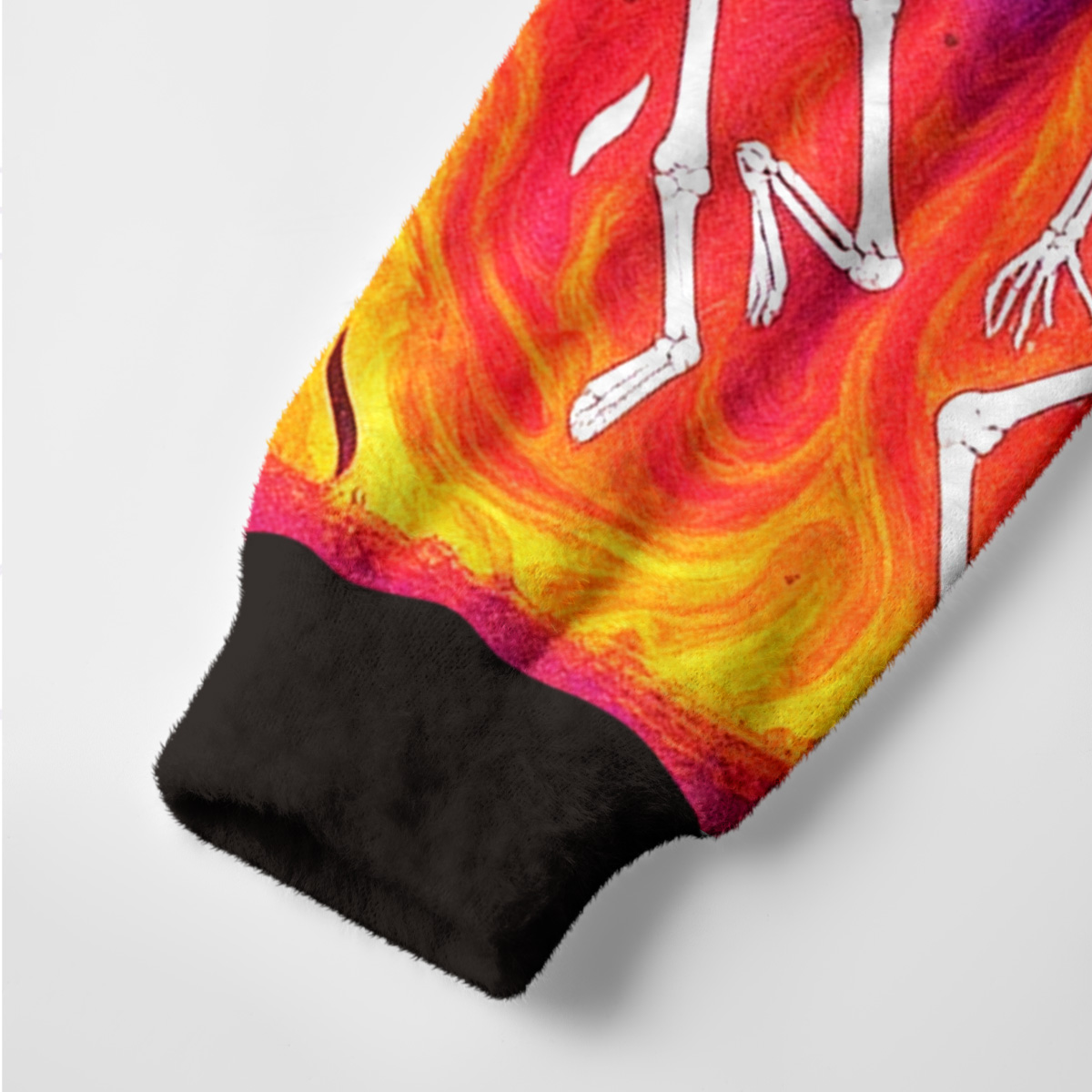 Purplehecate Flaming Skull Mayhem Ugly Cardigan Sweaters