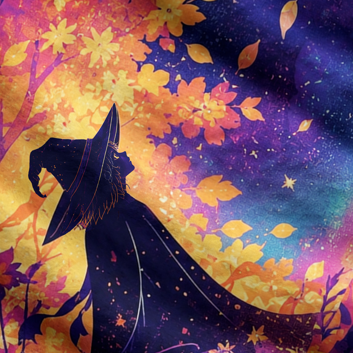 Purplehecate Midnight Witch and Black Cat Ugly Cardigan Sweaters