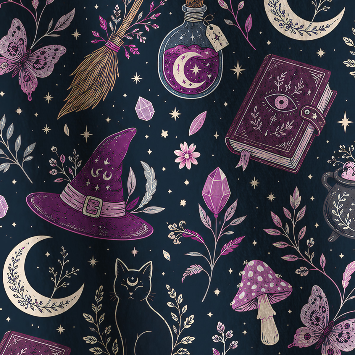 Purplehecate Witchcraft Spellbook Full Zip Fleece Jacket