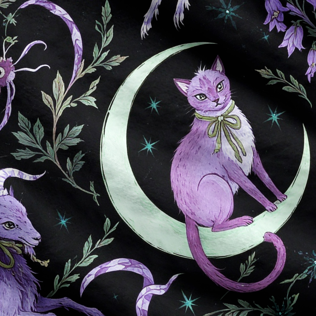 Purplehecate Mystical Forest Creatures Ugly Cardigan Sweaters