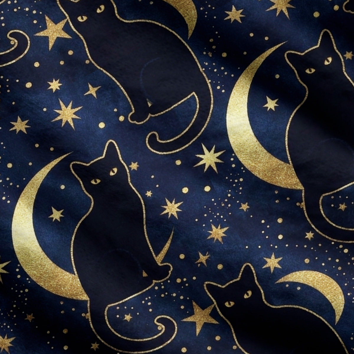 Purplehecate Starry Moon & Black Cat Ugly Cardigan Sweaters
