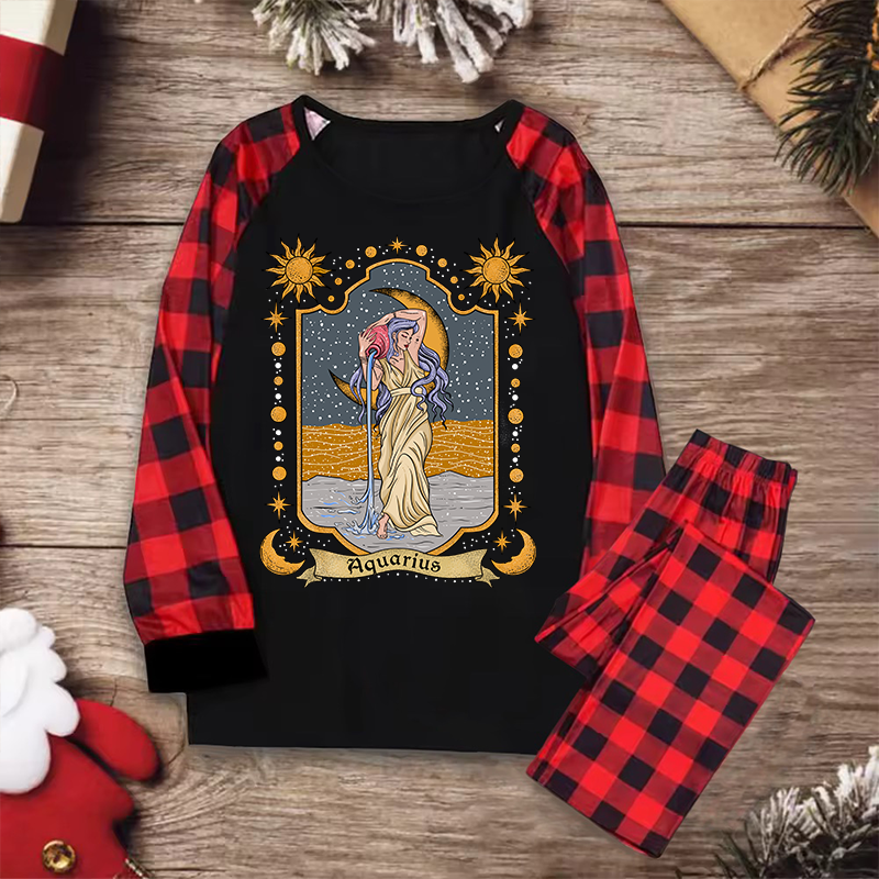 Purplehecate Aquarius Zodiac Christmas Pajamas