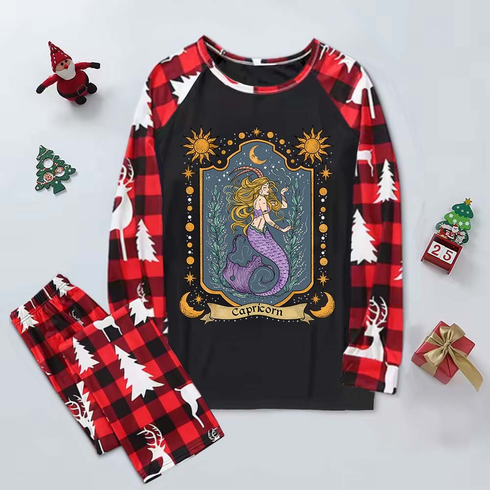 Purplehecate Capricorn Zodiac Elk Christmas Pajamas