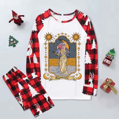 Purplehecate Aquarius Zodiac Elk Christmas Pajamas