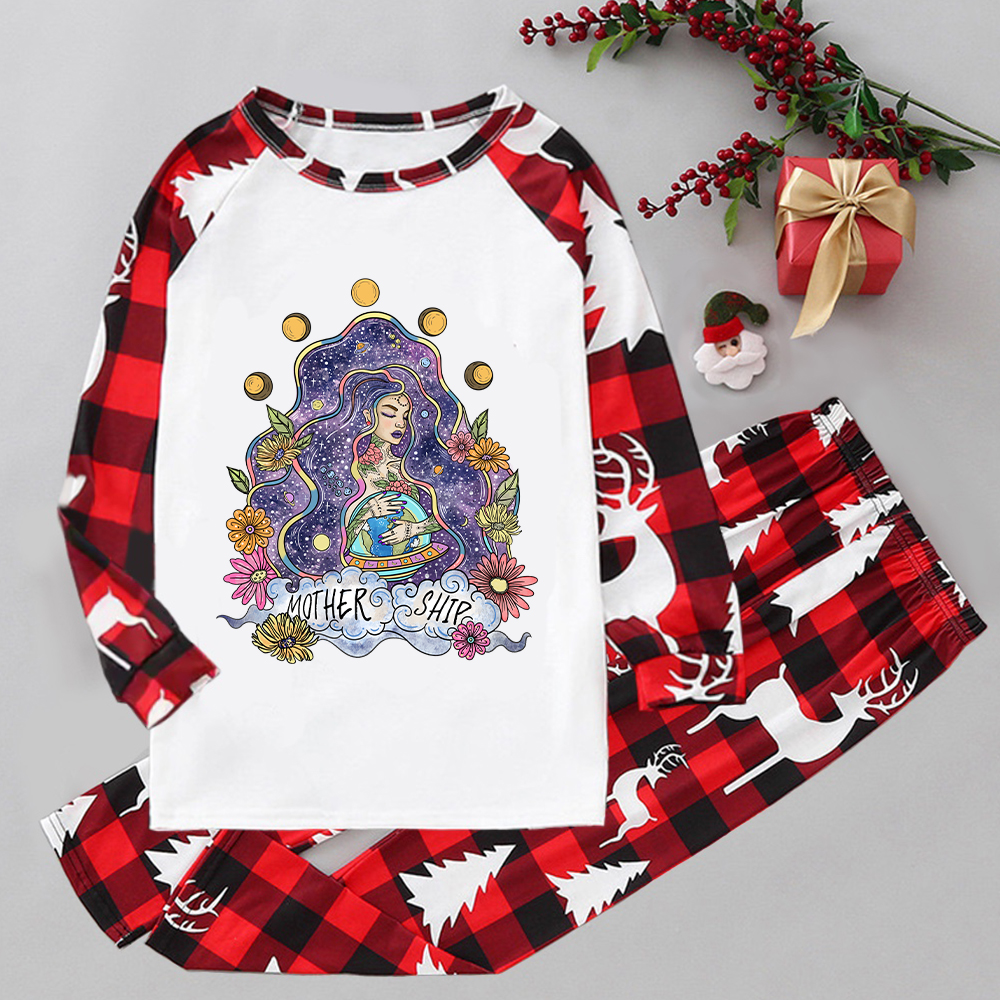 Purplehecate Mother Ship Elk Christmas Pajamas