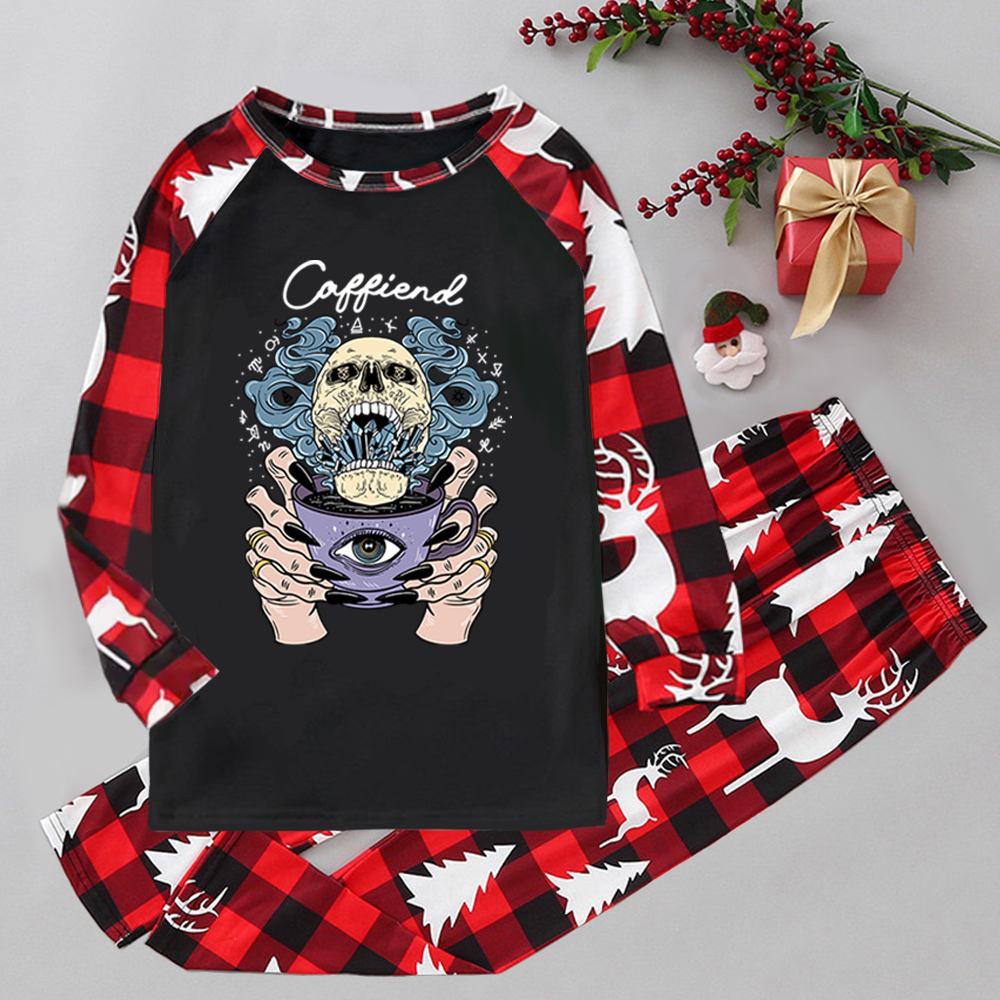 Purplehecate Caffiend Elk Christmas Pajamas