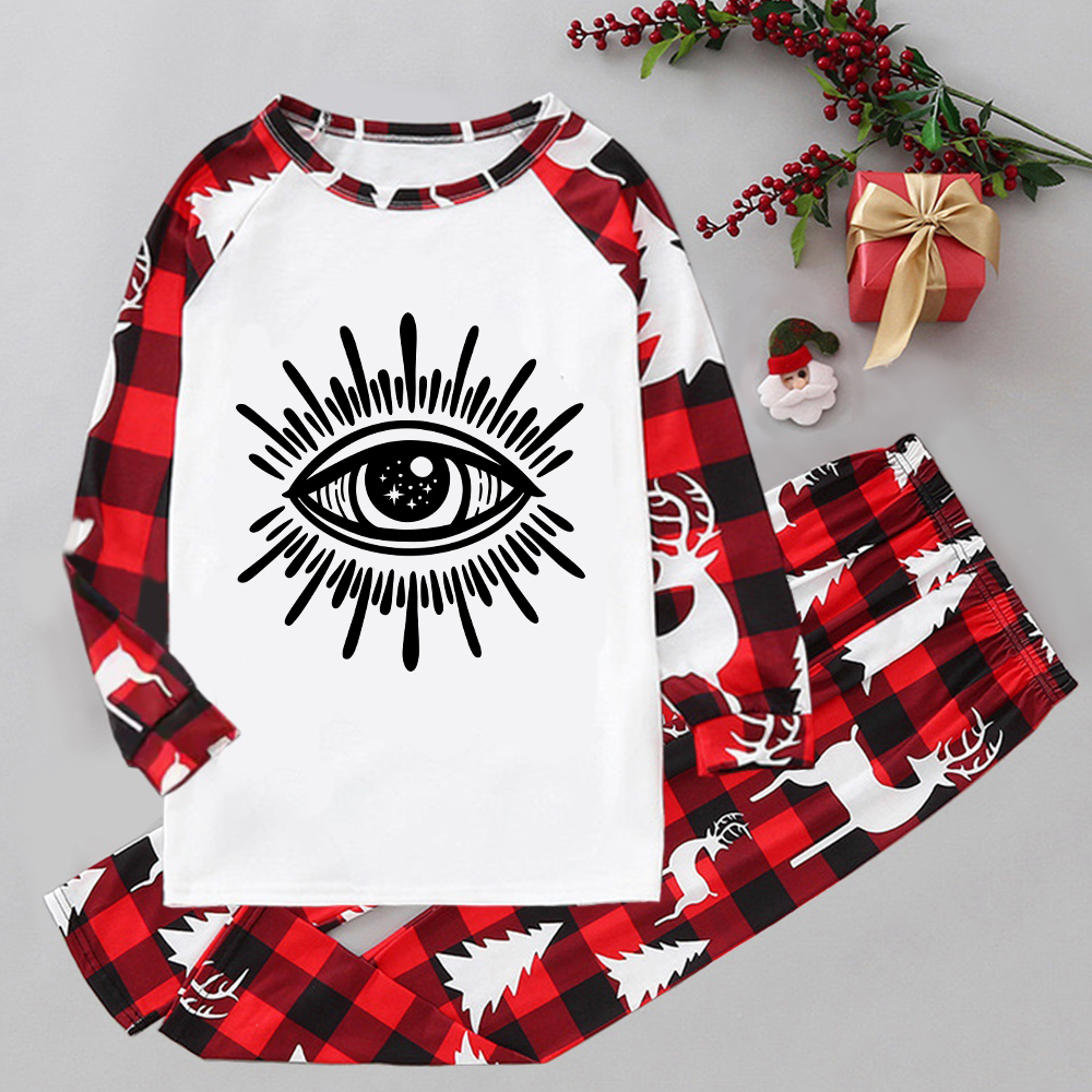 Purplehecate Evil Eye Elk Christmas Pajamas
