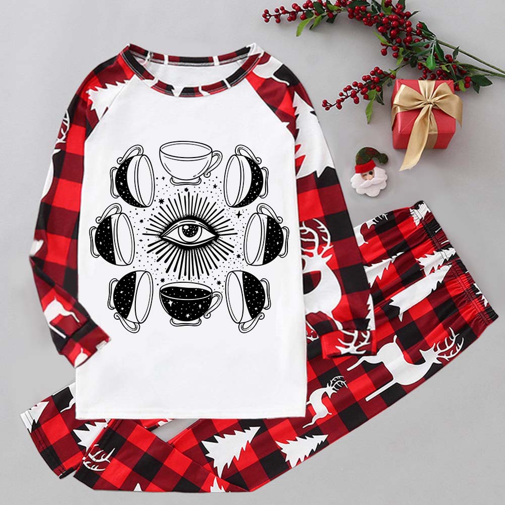 Purplehecate Moon Phase Coffee Elk Christmas Pajamas