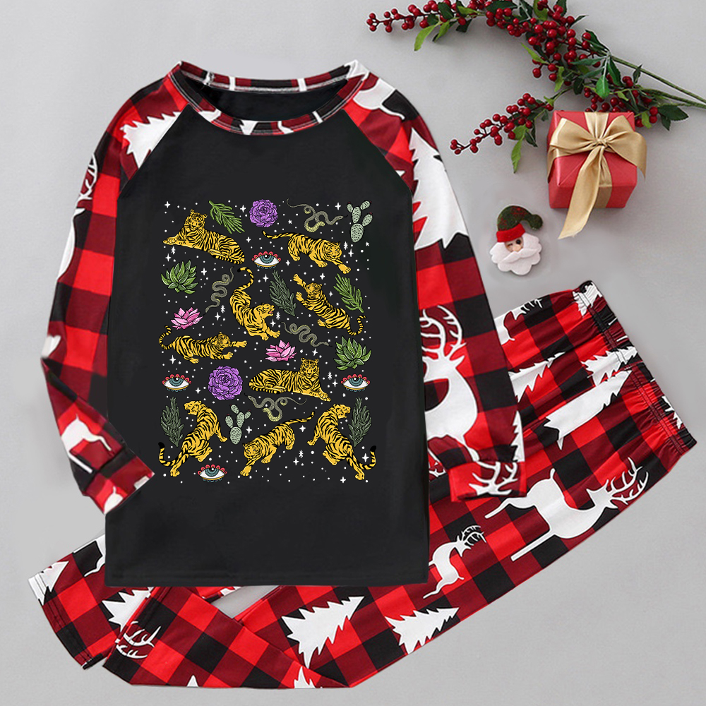 Purplehecate Desert Tiger Elk Christmas Pajamas