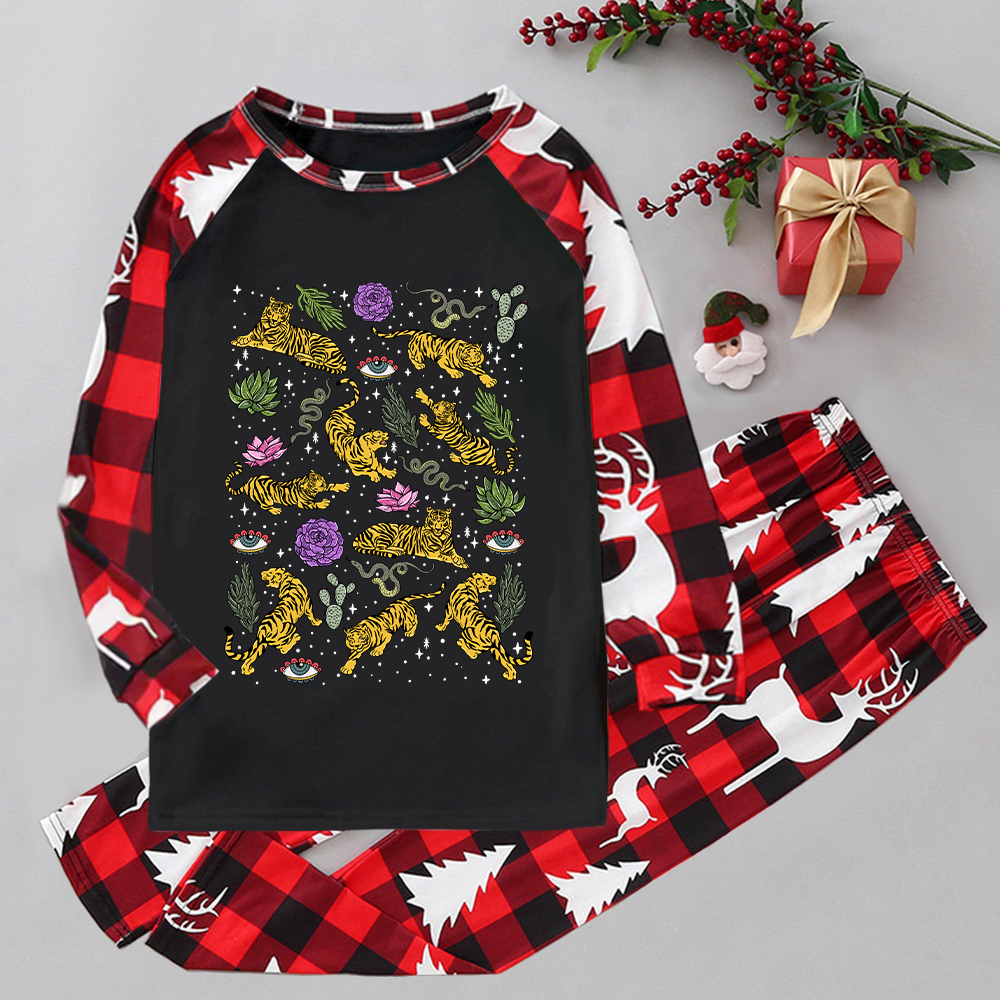 Purplehecate Desert Tiger Elk Christmas Pajamas