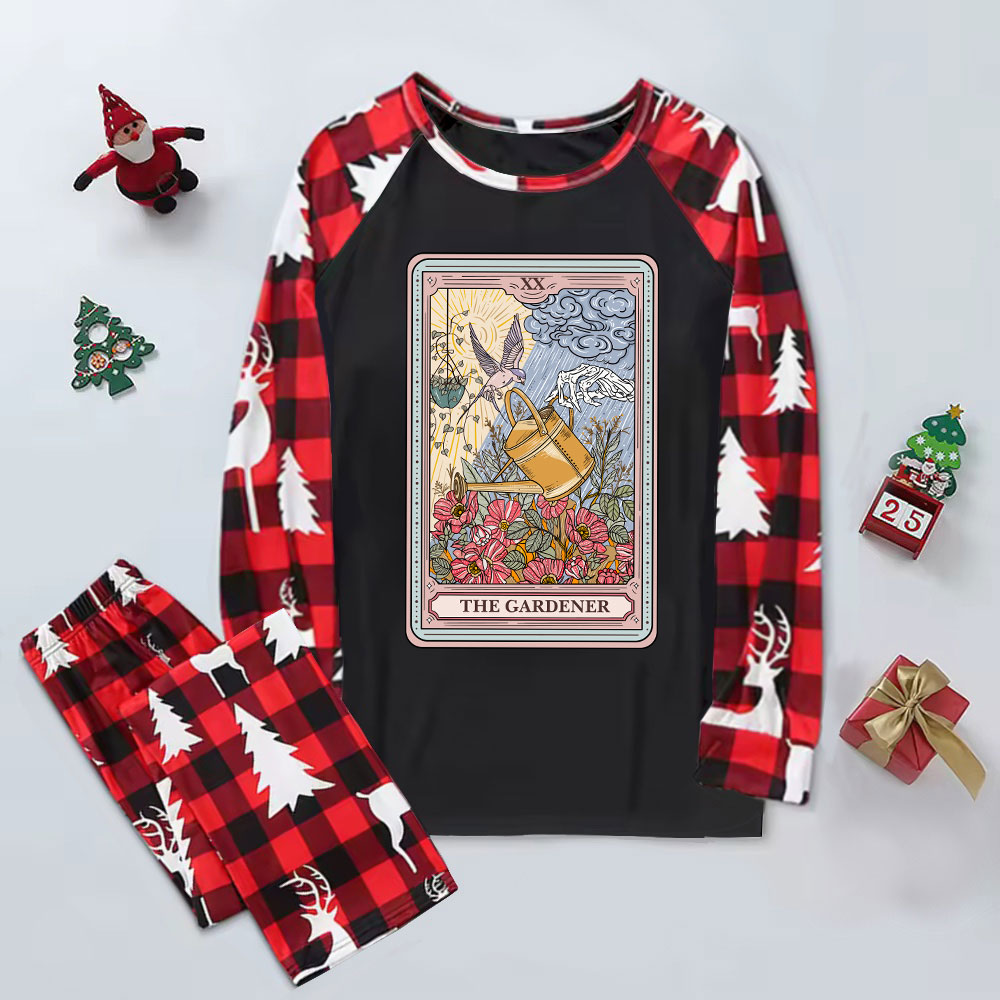 Purplehecate The Gardener Tarot Elk Christmas Pajamas