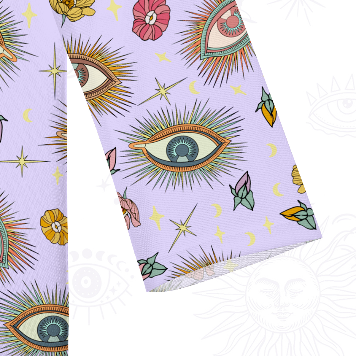 Purplehecate Evil Eye Pattern Beachwear Cover-Up Dress