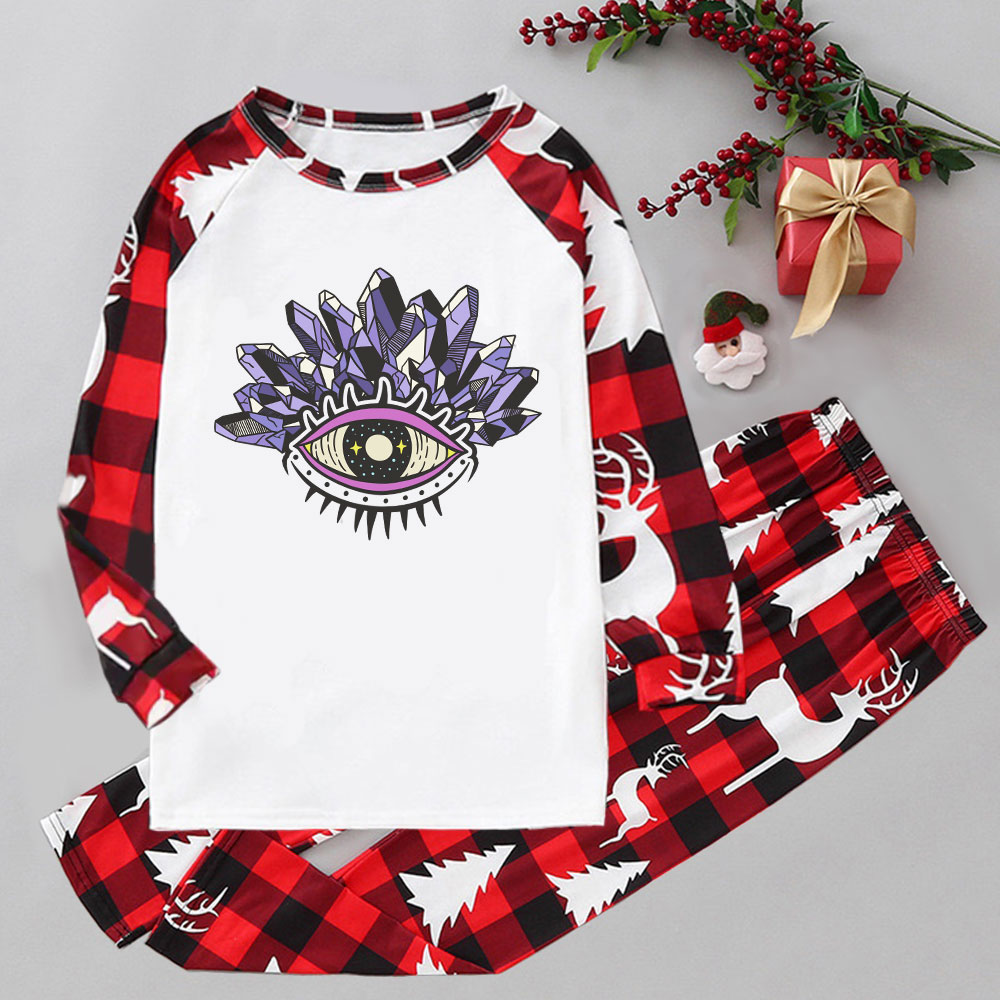 Purplehecate Crystal Eye Elk Christmas Pajamas