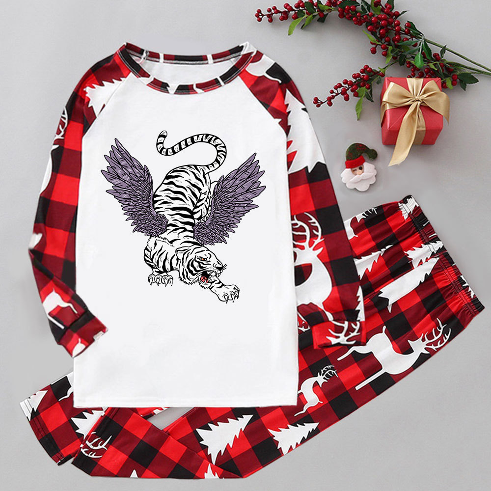 Purplehecate Tiger With Wings Elk Christmas Pajamas