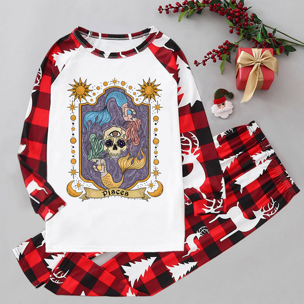 Purplehecate Pisces Zodiac Elk Christmas Pajamas