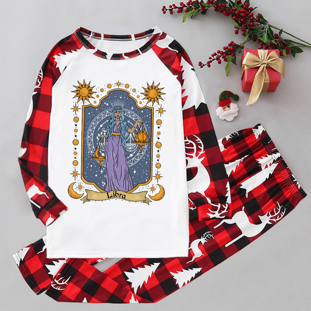 Purplehecate Libra Zodiac Elk Christmas Pajamas