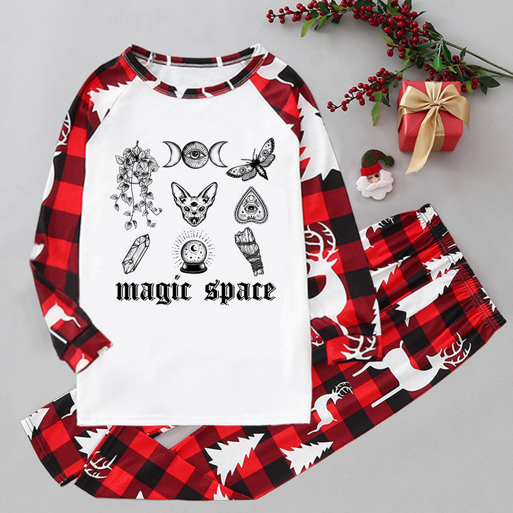 Purplehecate Magic Space Elk Christmas Pajamas