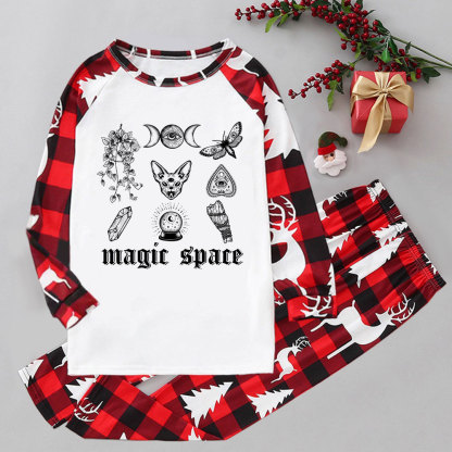 Purplehecate Magic Space Elk Christmas Pajamas