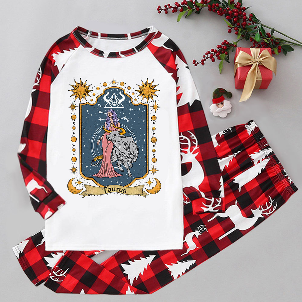 Purplehecate Taurus Zodiac Elk Christmas Pajamas