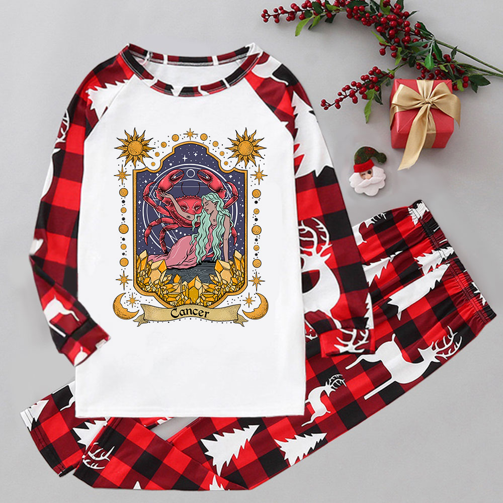 Purplehecate Cancer Zodiac Elk Christmas Pajamas