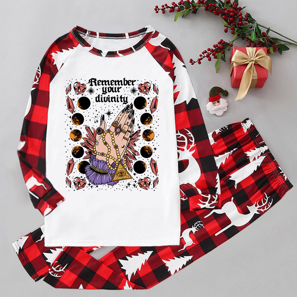 Purplehecate Remember Your Divinity Elk Christmas Pajamas