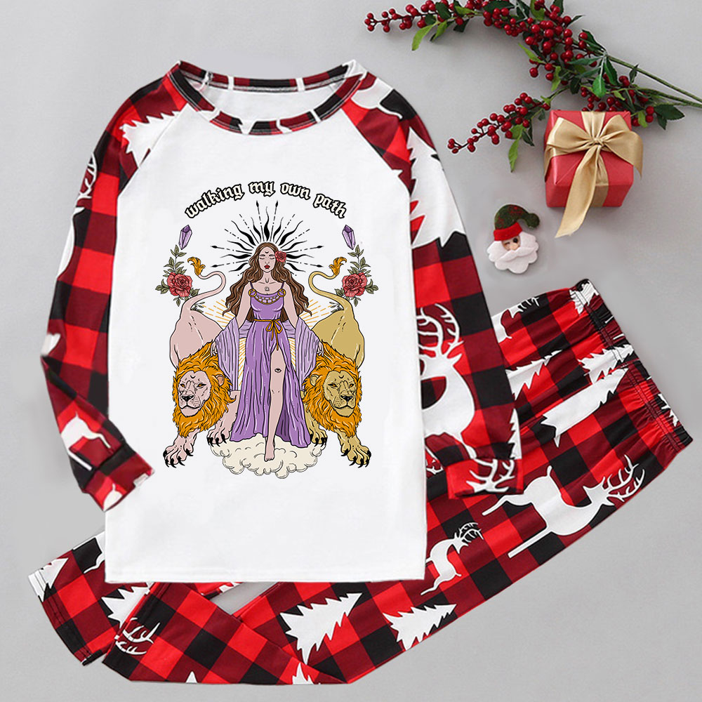Purplehecate The Goddess Walking My Own Path Elk Christmas Pajamas