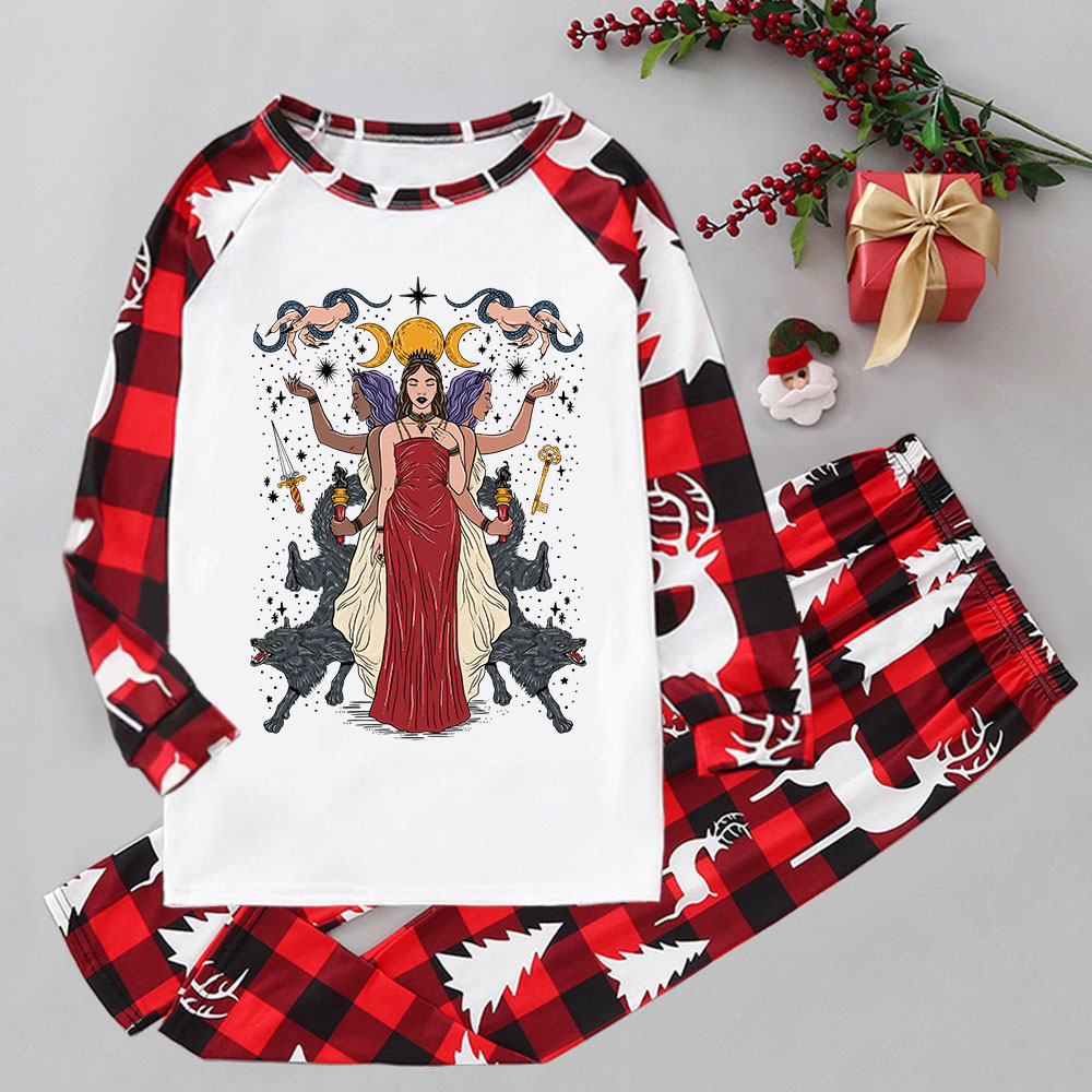 Purplehecate The Triple Goddess Hecate Elk Christmas Pajamas