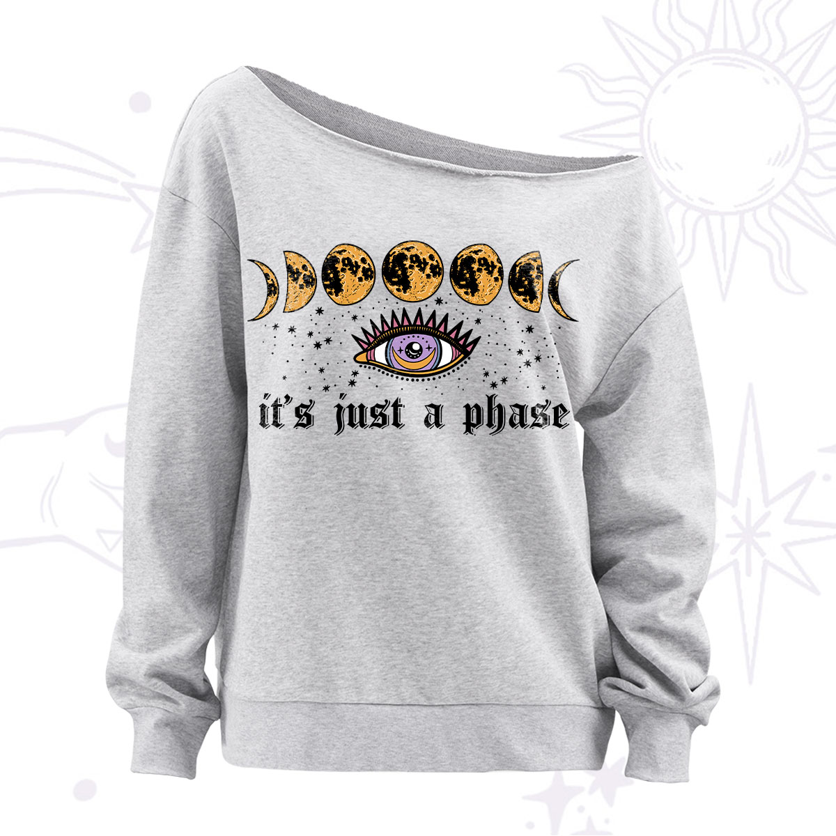 Purplehecate It's Just A Phase Off The Shoulder Sweatshirt