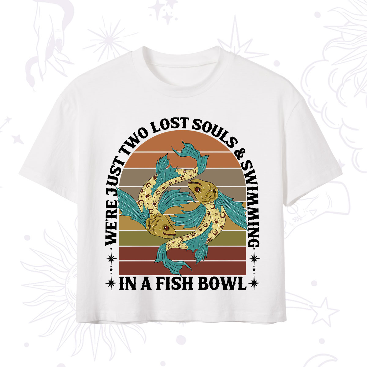 Purplehecate We're Just Two Lost Souls Swimming In A Fish Bowl Crop T-Shirt