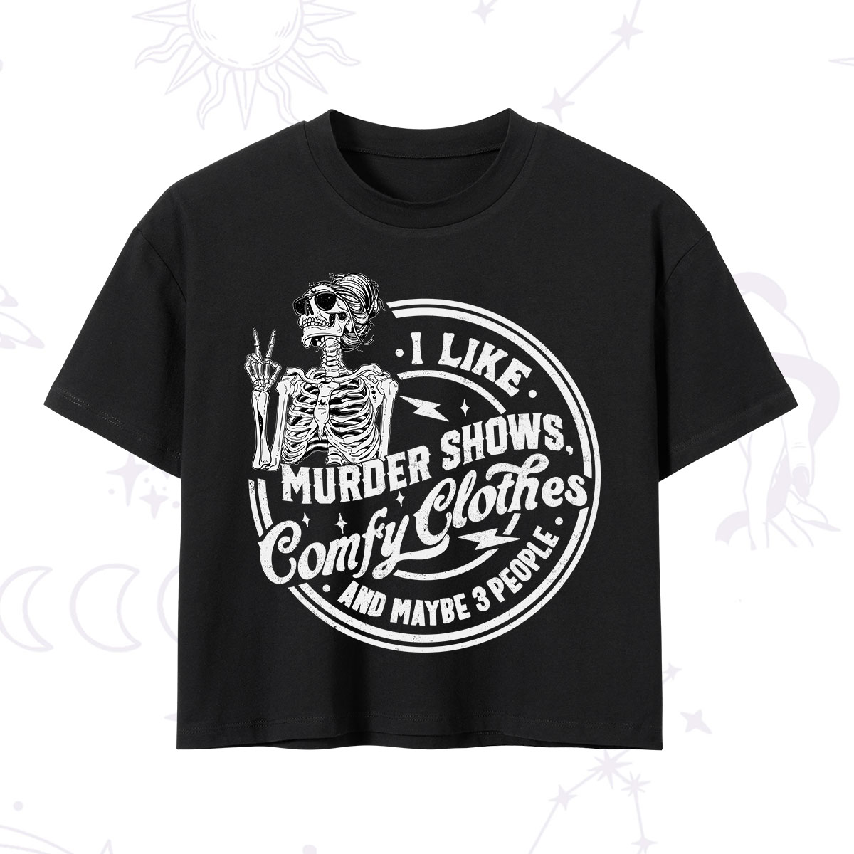 Purplehecate I Like Murder Shows Comfy Clothes And Maybe 3 People Crop T-Shirt