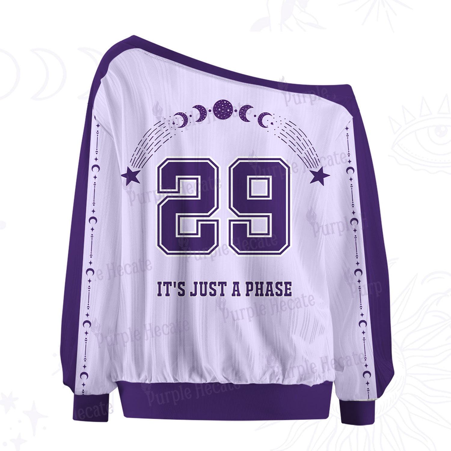 Purplehecate It's Just A Phase Off The Shoulder Graphic Jersey